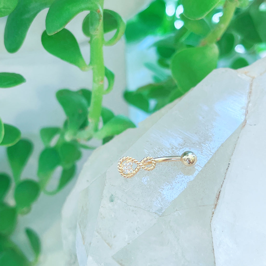 Heart + Rope Infinity Belly Button Ring
