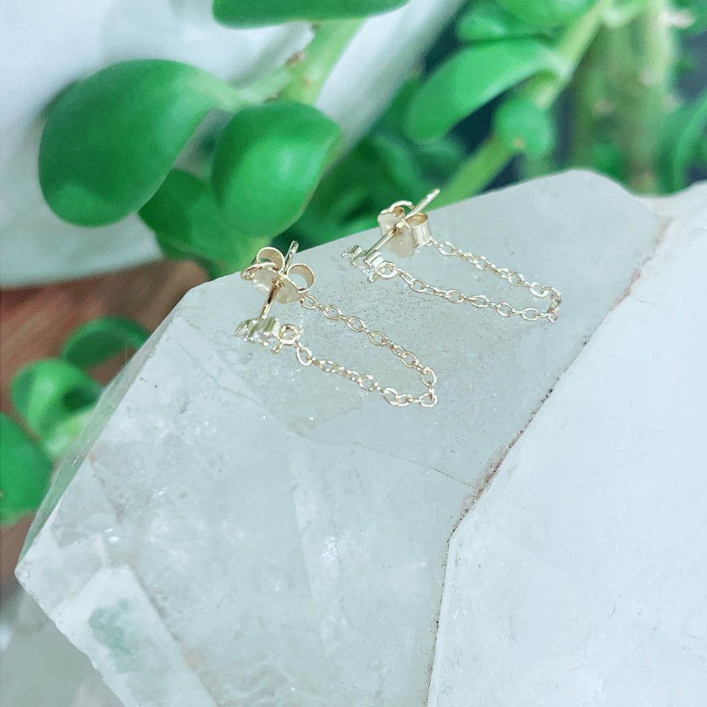 Isla Rope Chain Isla Droplet Chain Studs | 1609 Design