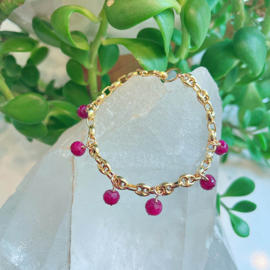 Gucci Link Bracelet with Rubies