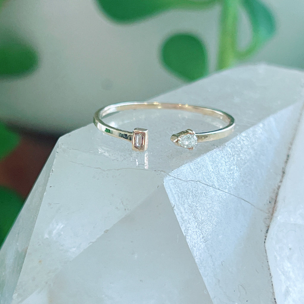 Square + Arrow Diamond Ring