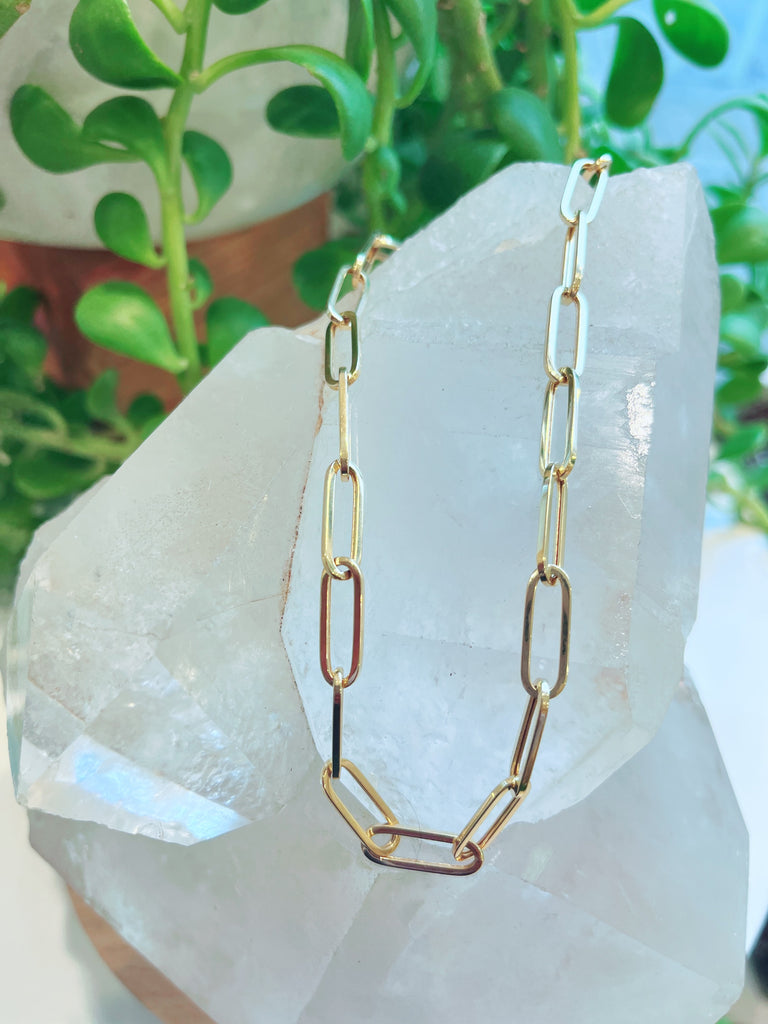 18” 14K Gold Paperclip Necklace