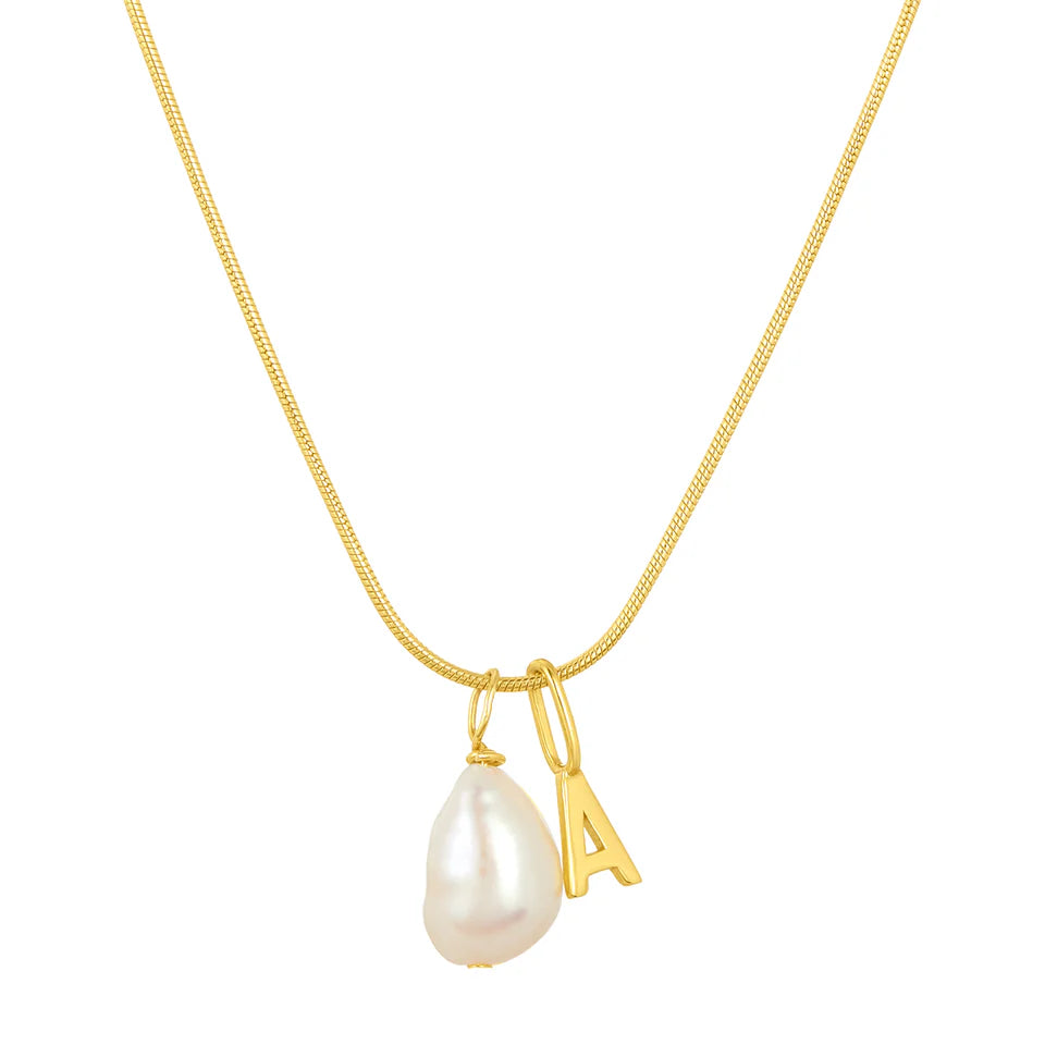 Elise Pearl Initial Necklace