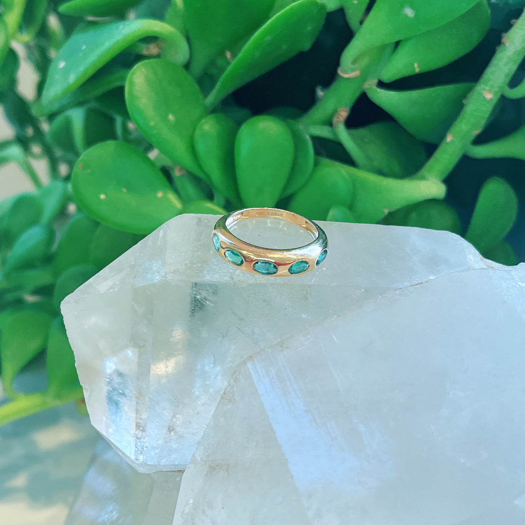 Six Emerald Chunky Ring