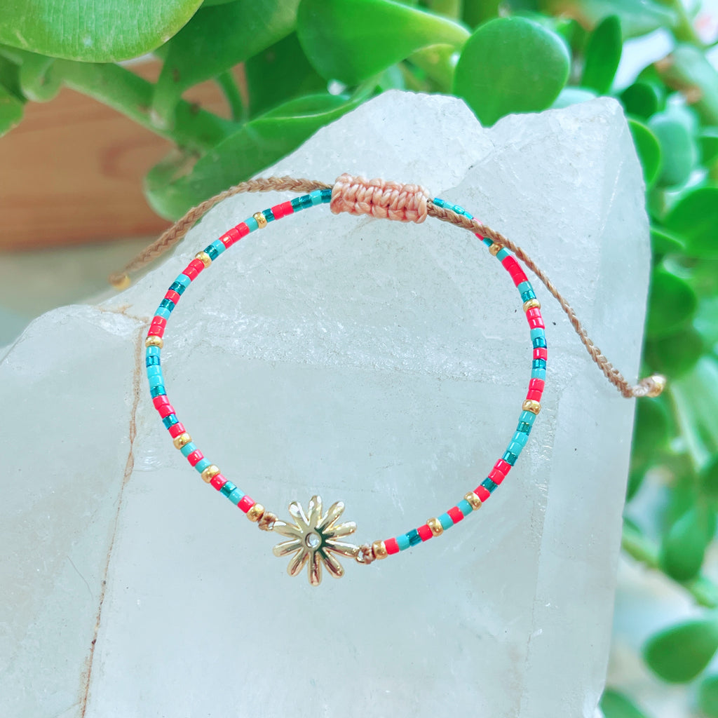 Multicolour Threaded Bracelets with Charm