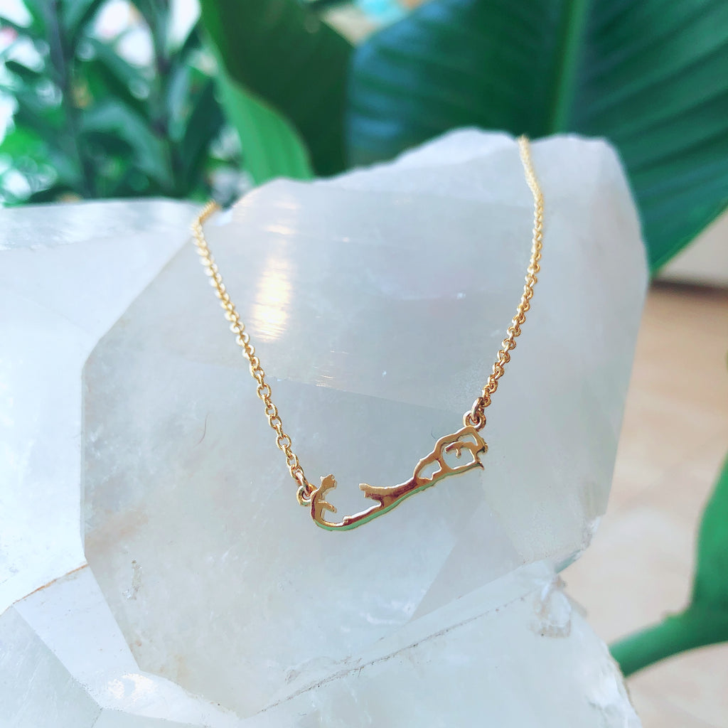 Bermuda Map Gold Necklace