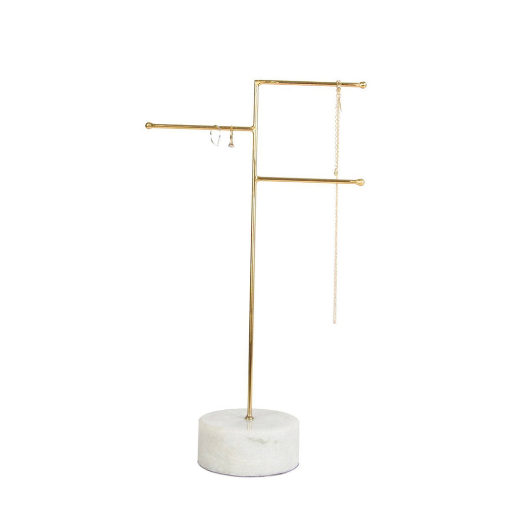Marble & Brass Jewellery Stand