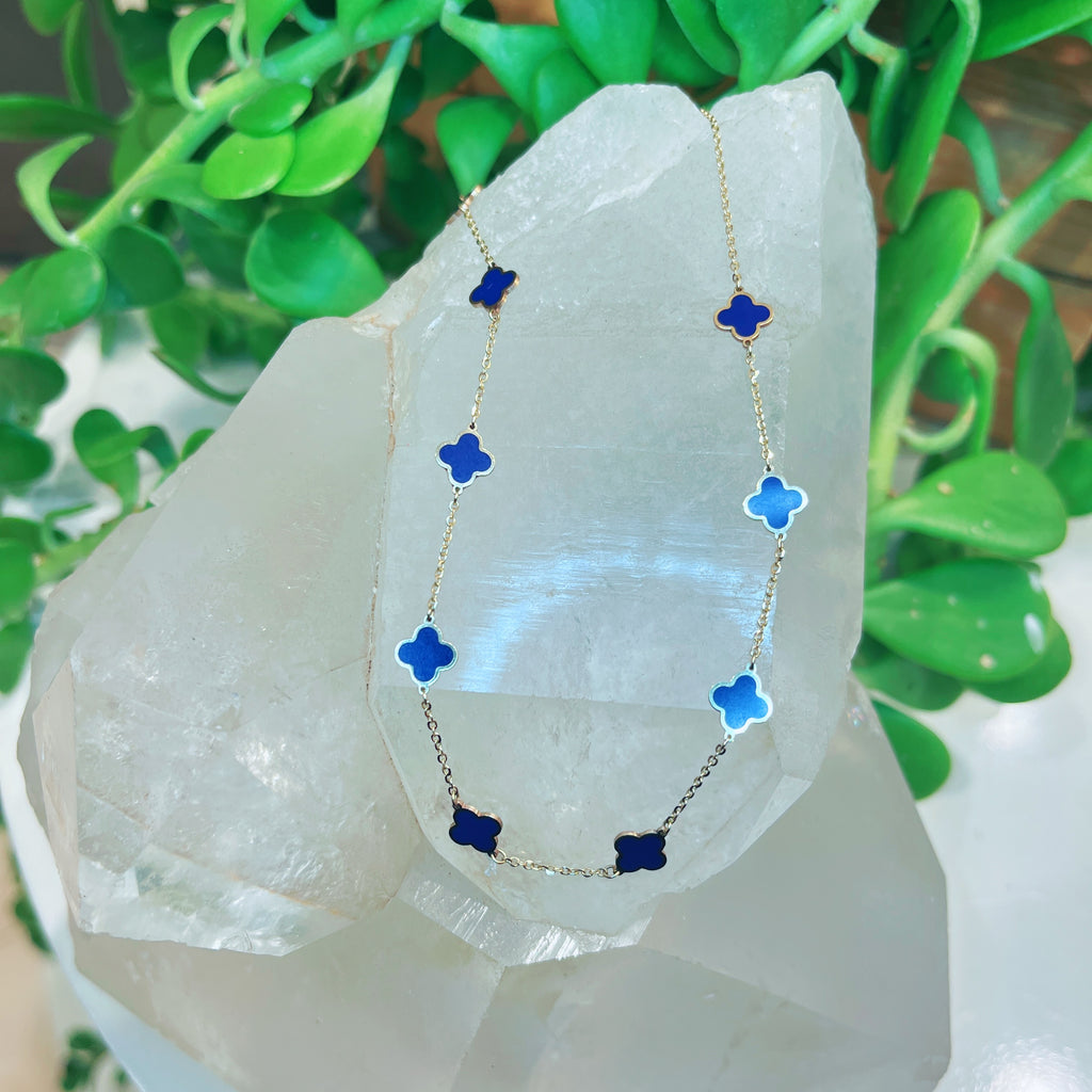 Blue Lapis Clover Necklace