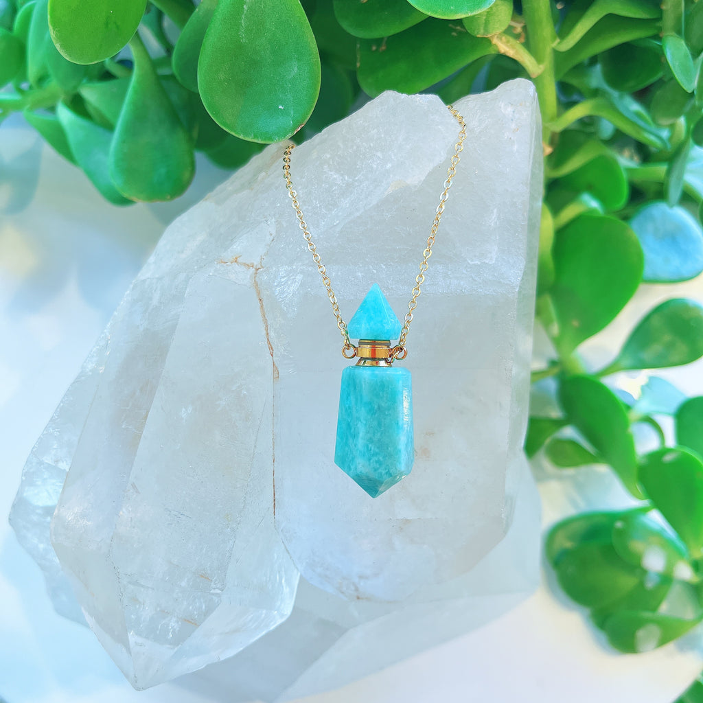 Aromatherapy Crystal Bottle Necklaces