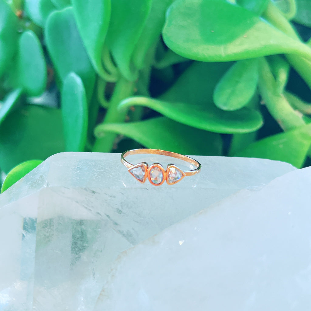 Rose Gold Petal Diamond Ring