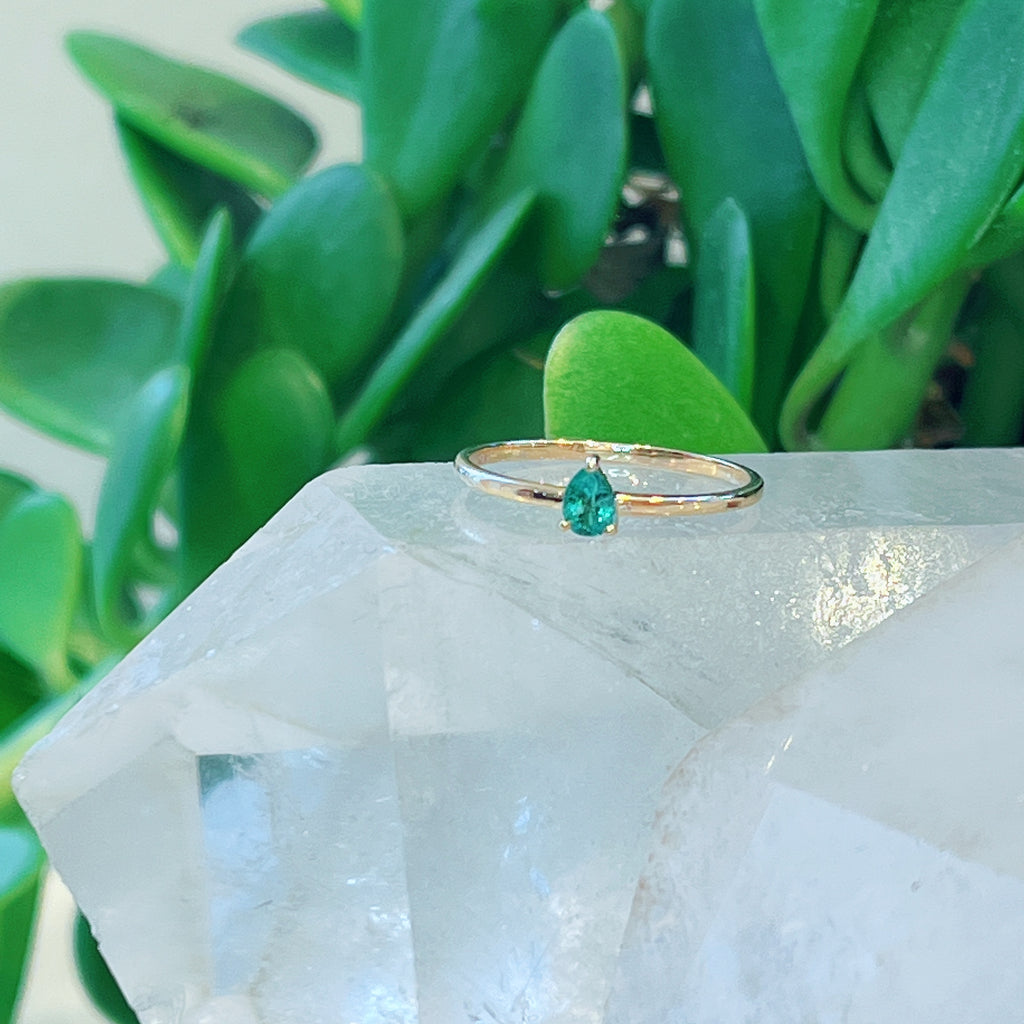 Emerald Pear Ring