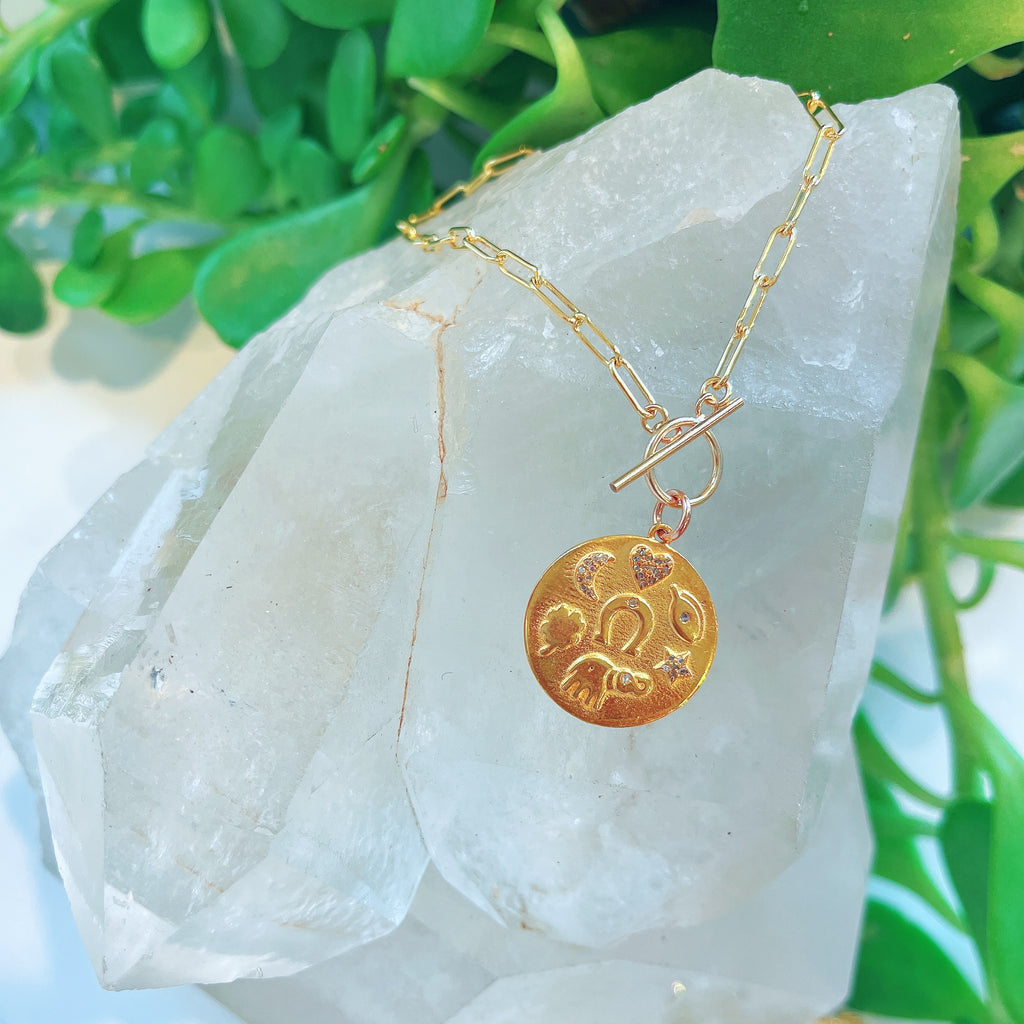 Good Fate Medallion Paperclip Necklace