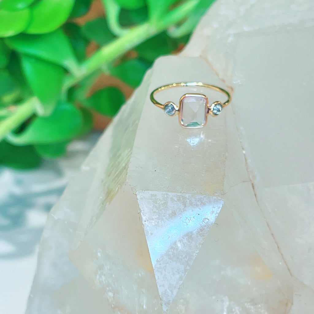 Morganite + Diamond Ring