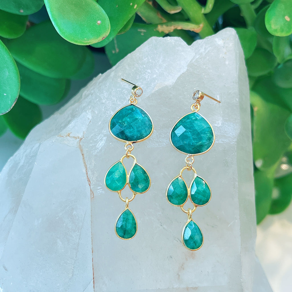 Emerald Tier Drop Earrings
