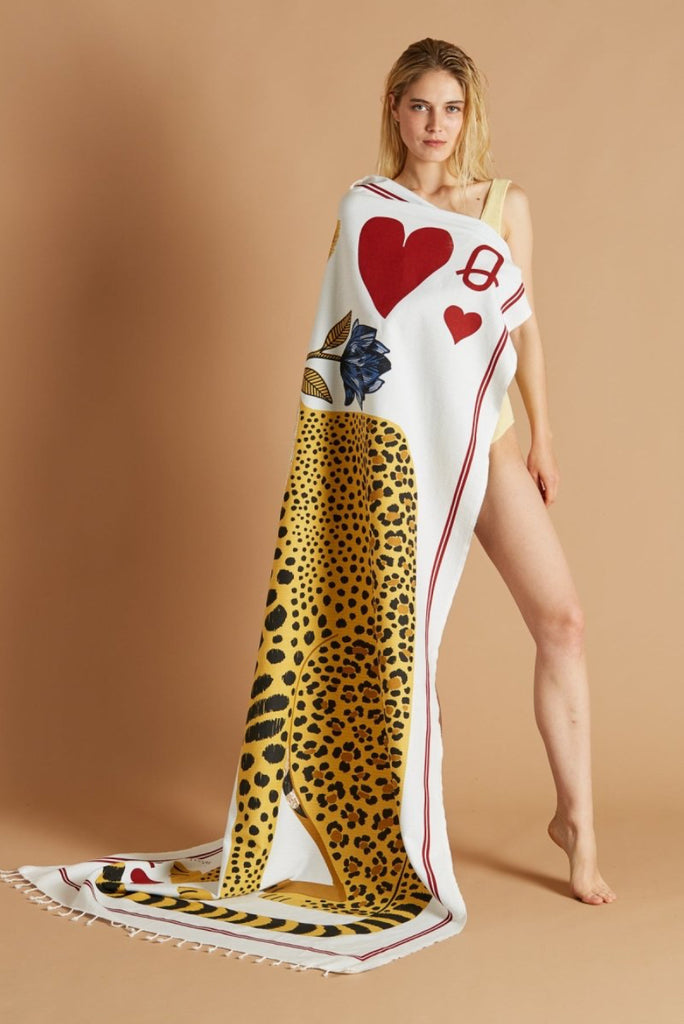 Queen of Hearts Leopard - Cotton Fouta Towel