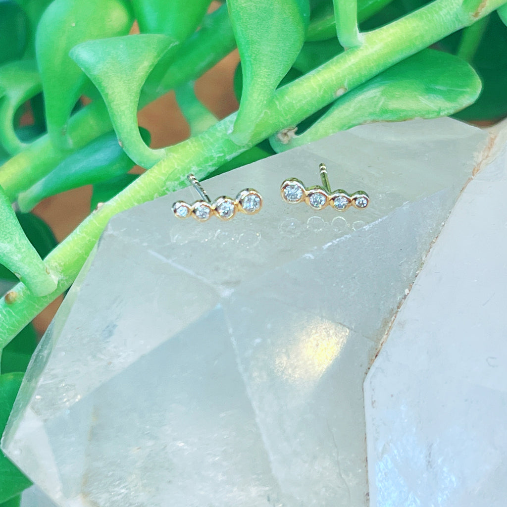 Four Bezel Diamond Studs