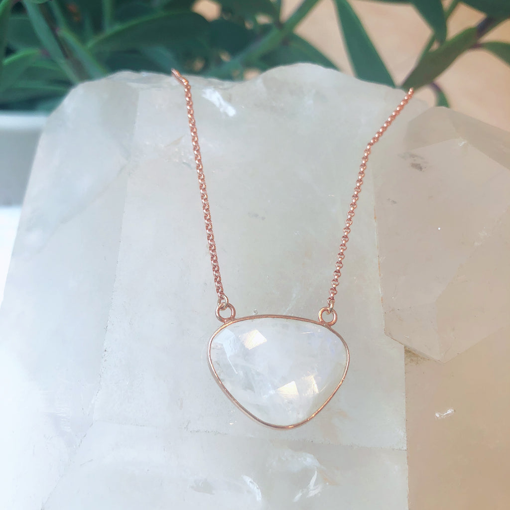 Rose Gold Moonstone Necklace