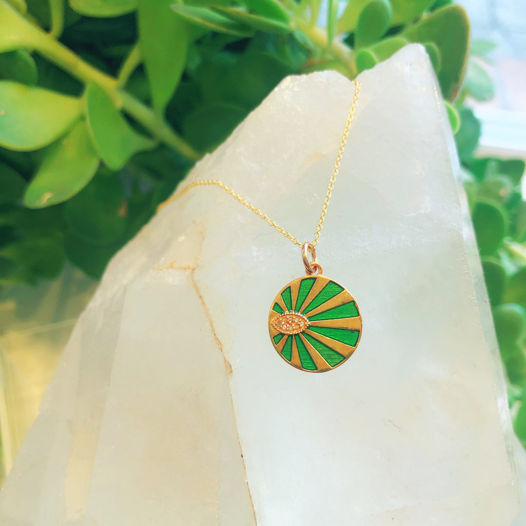 Green Sun Ray Necklace