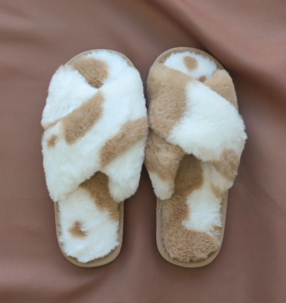 DYLAN TAUPE SPOT SLIPPERS