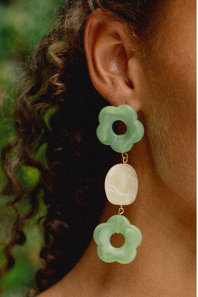 Margaret Jade Flower Earrings